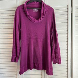 Neon Buddha Cowl Neck Long Sleeve Tunic L